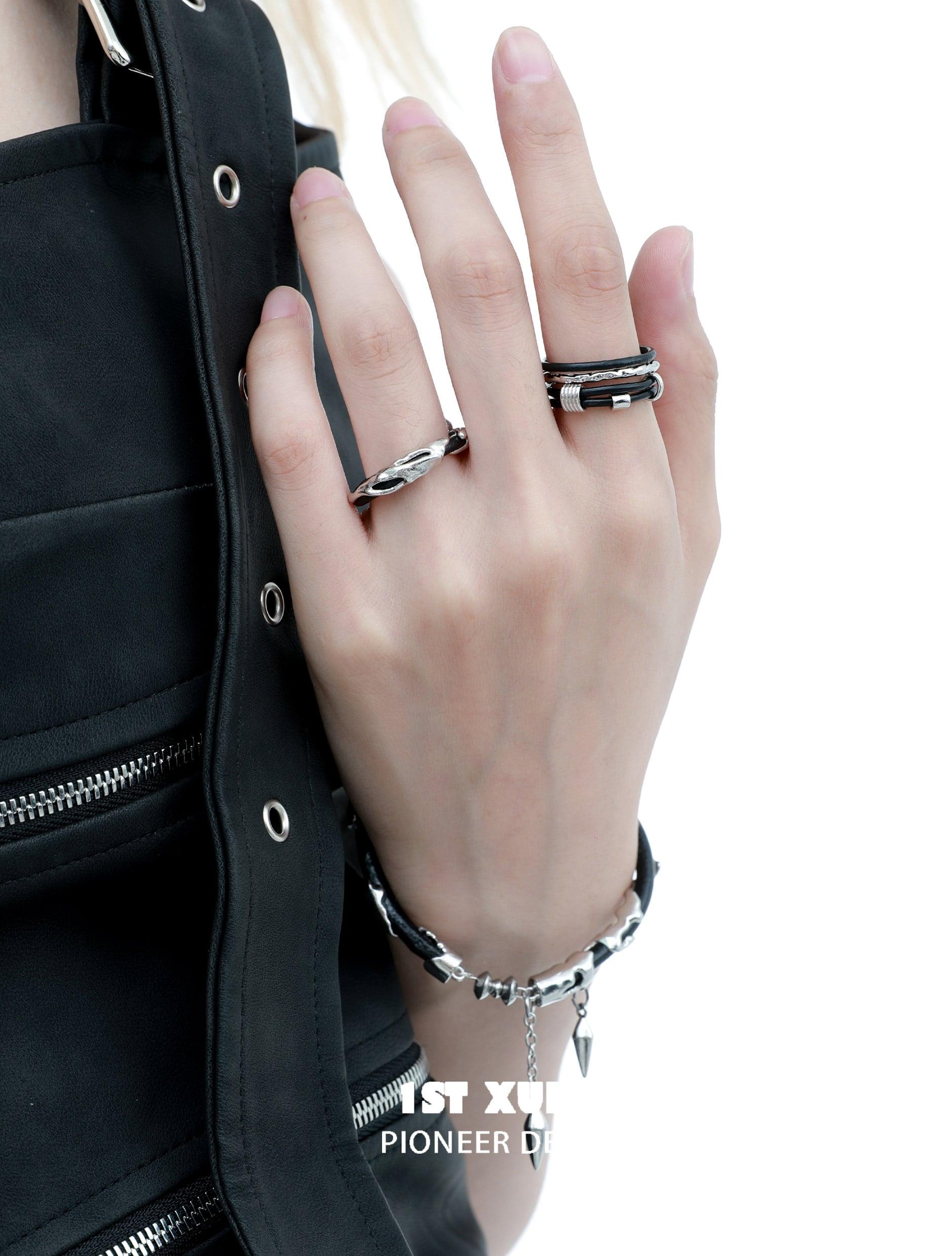 18k Platinum Plated Cowhide Bracelet for Women - Elegant Black Leather Wristband - Perfect for Casual Wear, Date Night & Gift Giving
