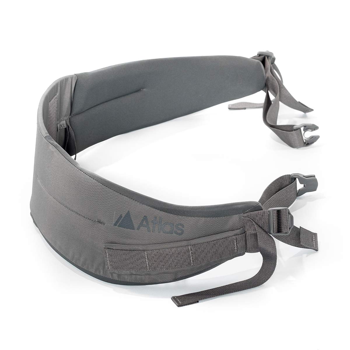 Atlas Athlete L/XL Gray Hip Belt - Adjustable Waist Support for Running, Hiking & Weightlifting - Comfortable Fitness Accessory for Men & Women