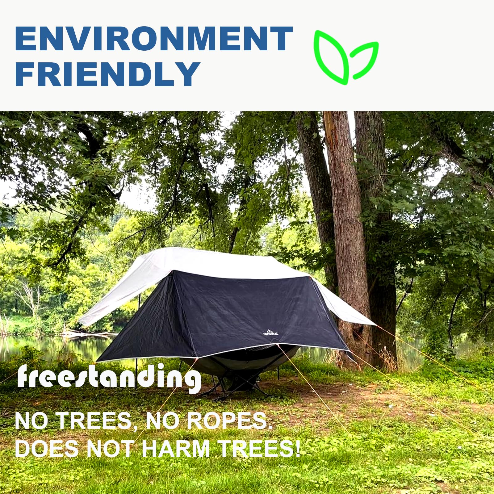 Portable Hammock with Stand - World's Best Mock ONE® Samsara Hammock Set | Compact Folding Frame with Mosquito Net & Rain Tarp | Perfect for Camping, Hiking, Backpacking, Beach, Backyard & Travel | Lightweight Outdoor Gear (Green)