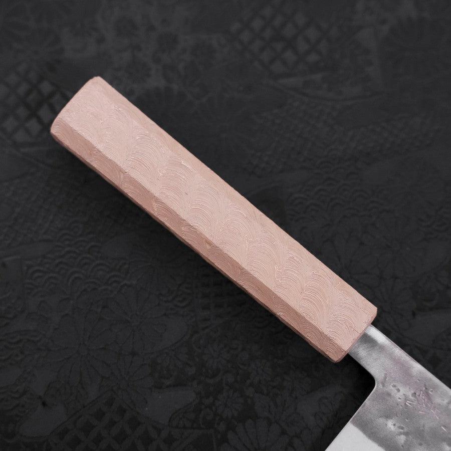Premium Santoku Knife 165mm - Blue Steel #2 Nashiji Stainless Clad with White Urushi Handle - Japanese Chef Knife for Slicing, Dicing & Chopping Vegetables, Meat & Fish - Perfect for Home Cooks & Professional Kitchens