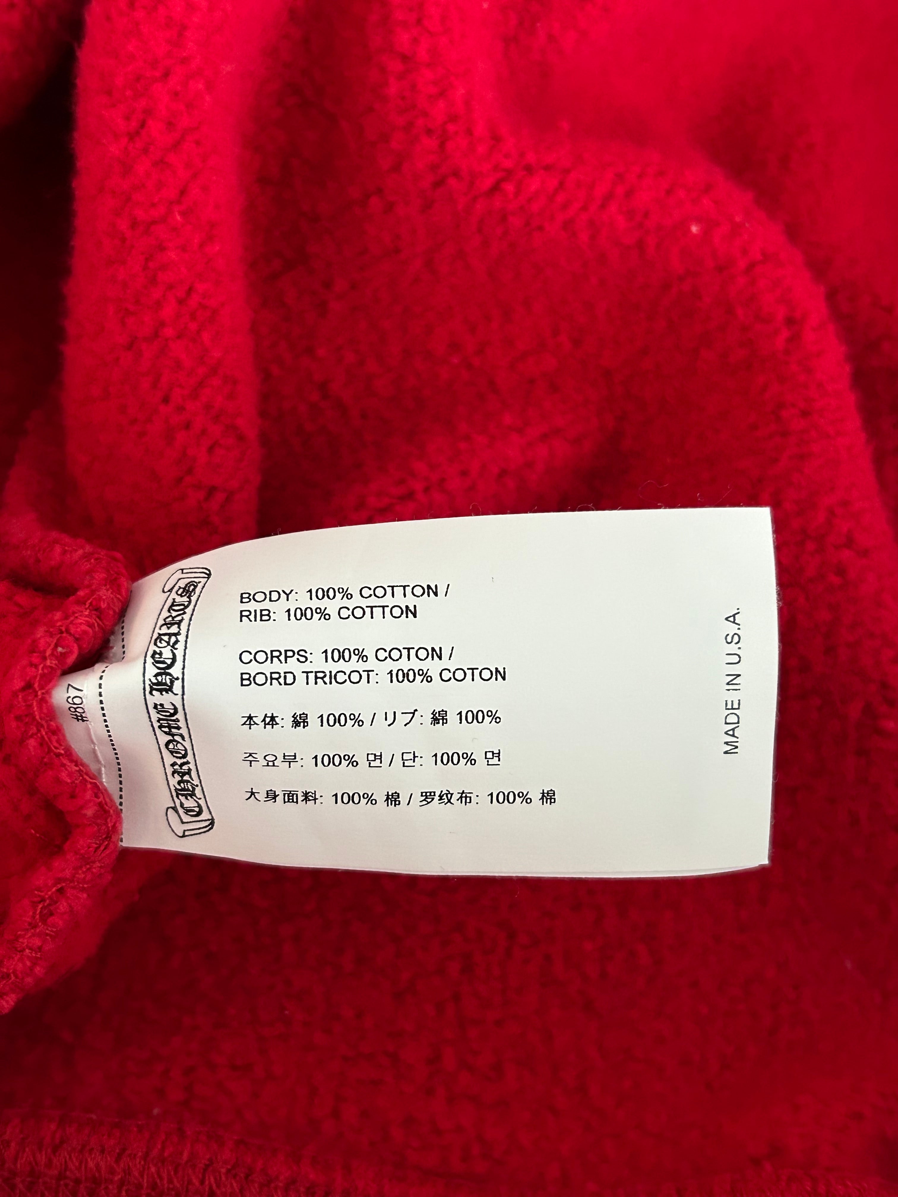 Chrome Hearts Red & White Triple Cross Embroidered Quarter Zip Pullover Sweater | Stylish Casual Wear for Men & Women | Perfect for Streetwear, Outings & Fashion Events