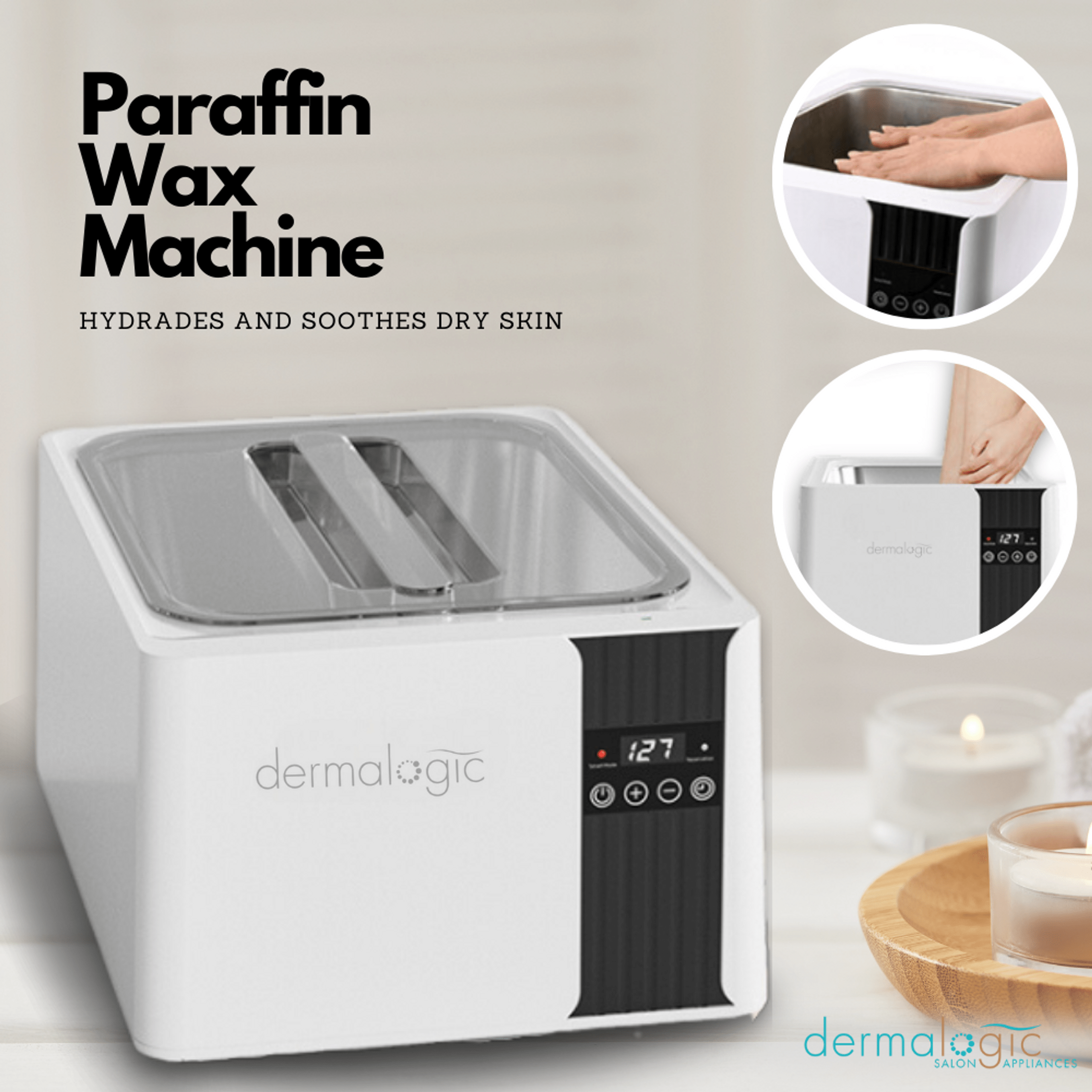 Dermalogic Digital Paraffin Wax Warmer 9000ML - Professional Wax Heating Unit for Salon & Home Spa, Hands & Feet Therapy - Perfect for Nail Salons, Massage, Pedicures & Relaxation