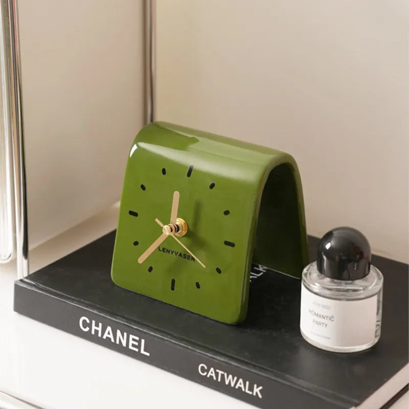 Milo Ceramic Desk Clock - Elegant Modern Office Decor, Home & Office Use, Perfect Gift for Professionals & Students