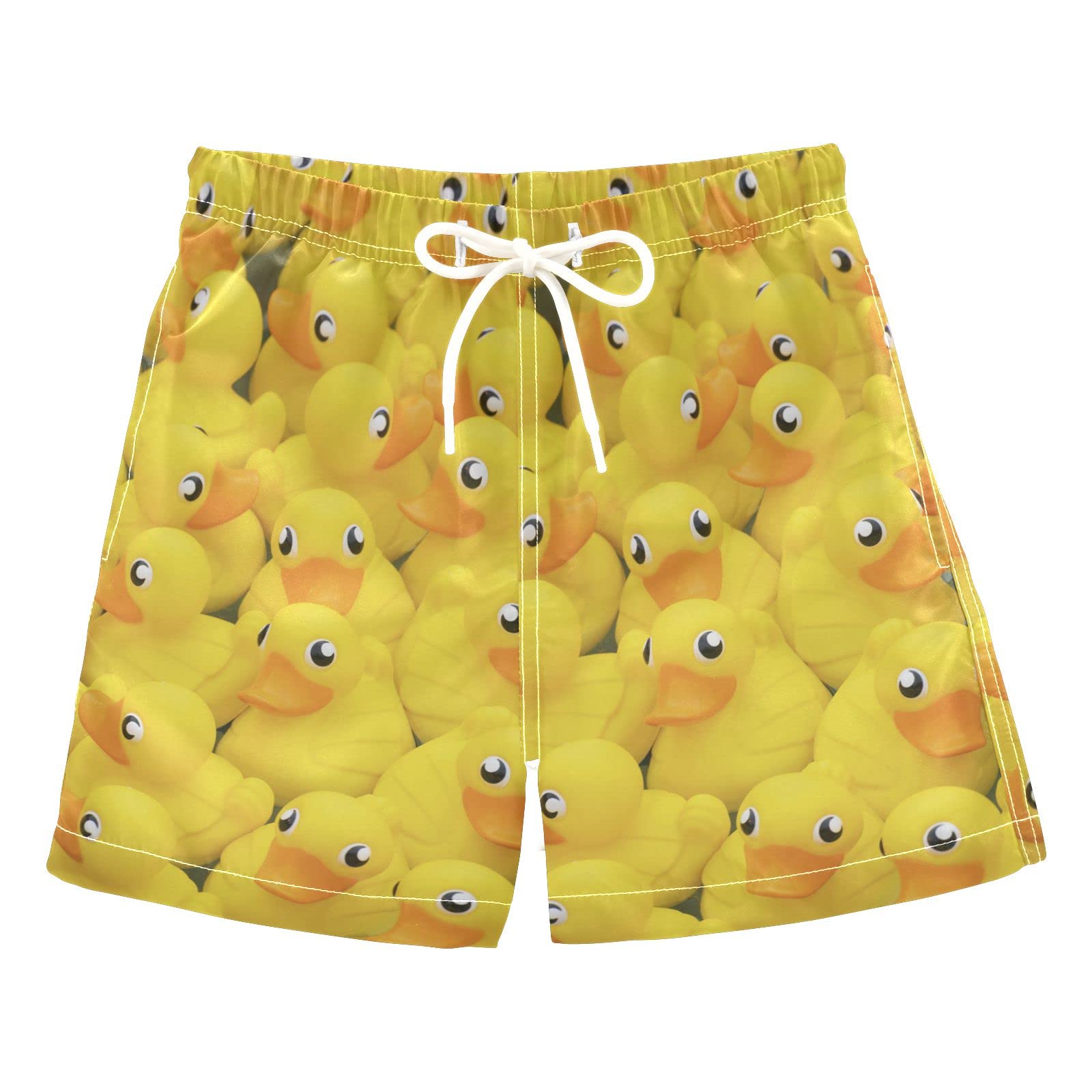 **Yellow Rubber Duck Boys Swim Trunks - Toddler Swimwear 2T for Summer Beach, Pool & Water Play - Quick Dry Baby Bathing Suits with Fun Duck Print**