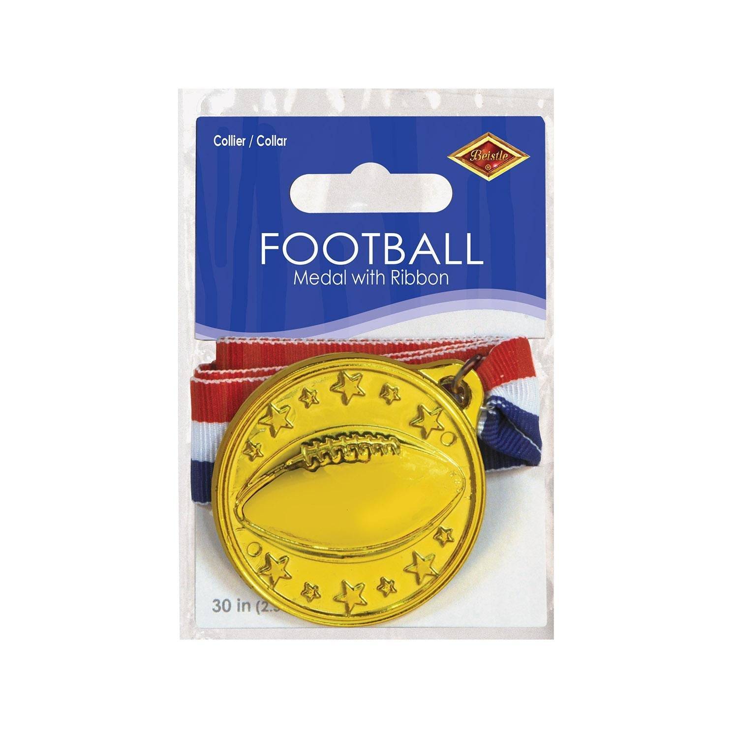 12 Pack Football Medals with Ribbon - Champion Awards for Kids & Adults - Perfect for Sports Tournaments, School Competitions & Team Recognition Ceremonies