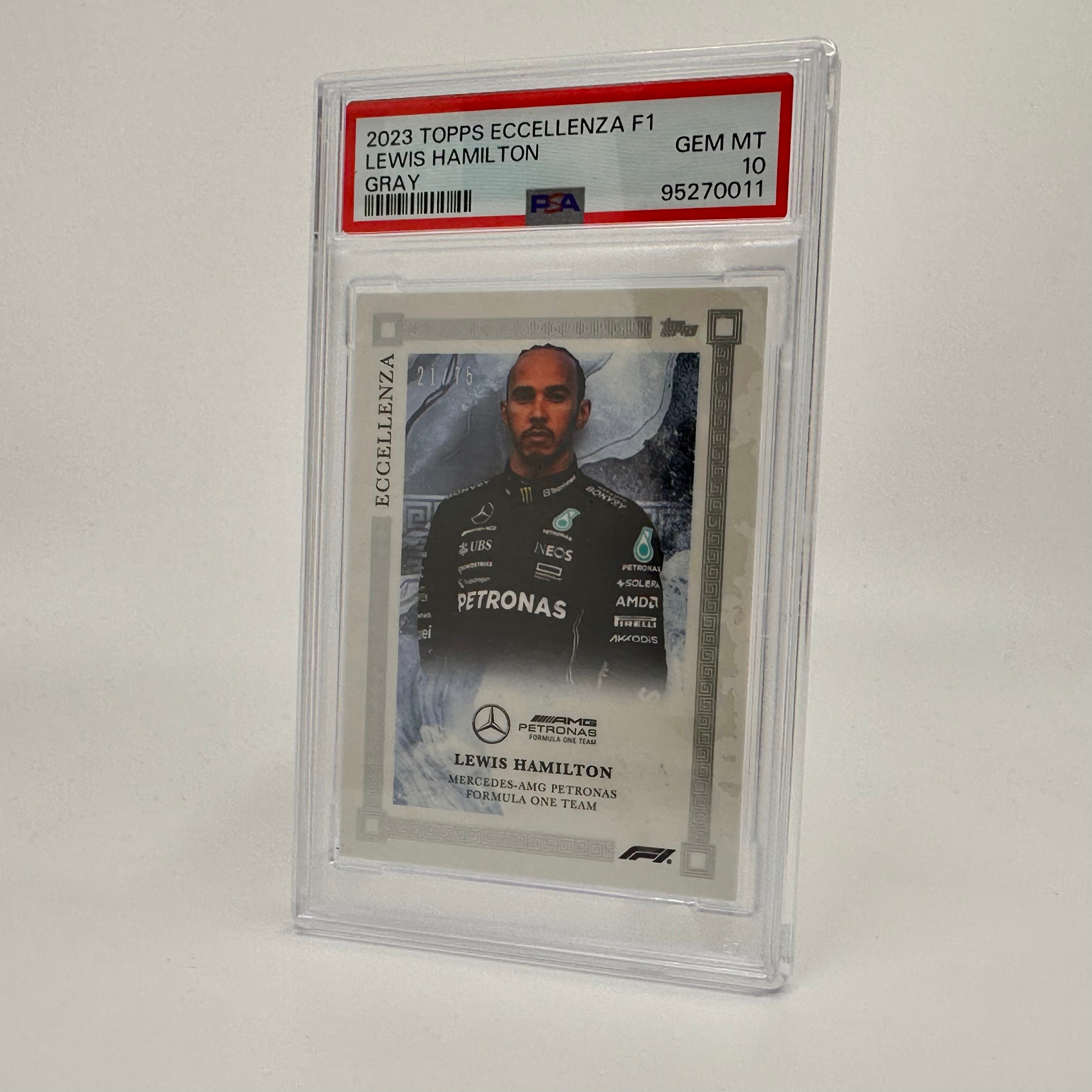 2023 Lewis Hamilton Gray 21/75 PSA 10 Eccellenza Trading Card - Perfect for Collectors, Sports Memorabilia Enthusiasts & F1 Racing Fans