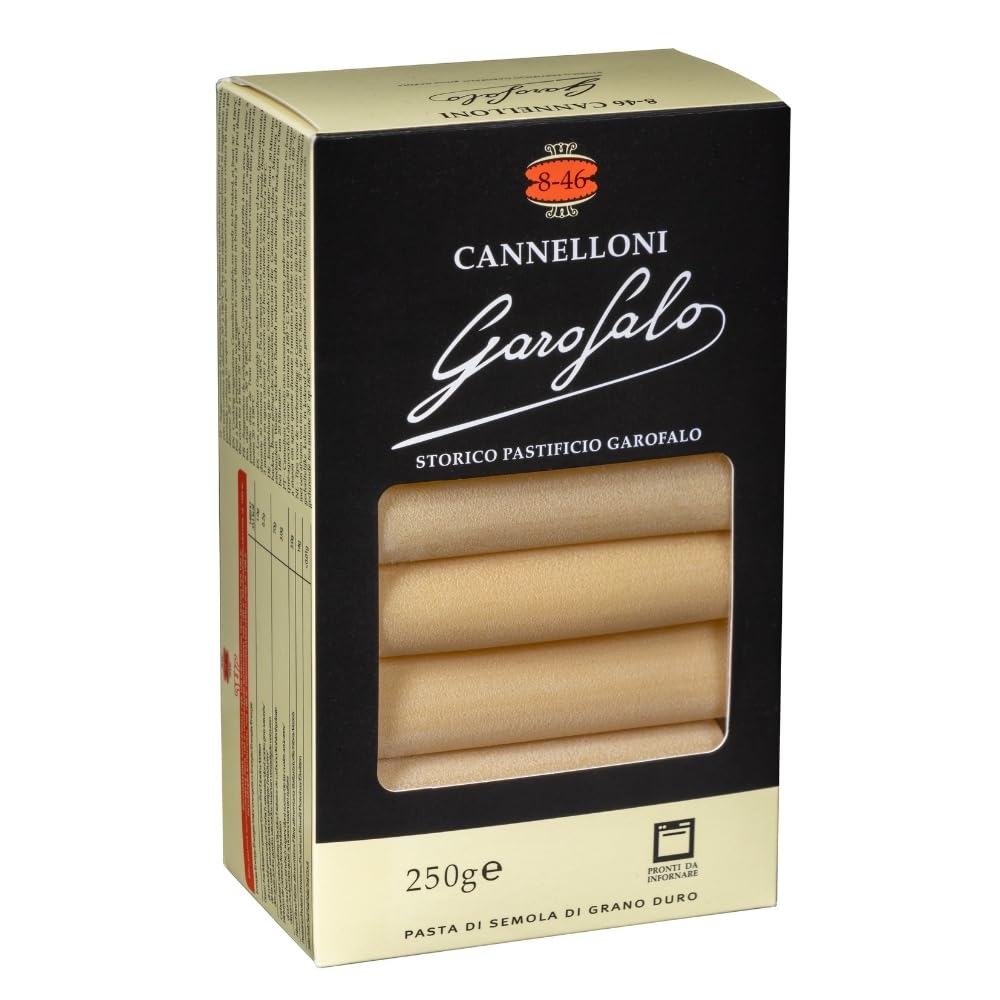 Garofalo Cannelloni Pasta - 250g | Premium Italian Pasta for Lasagna, Stuffed Shells & Baked Pasta Dishes | Authentic Italian Cuisine at Home