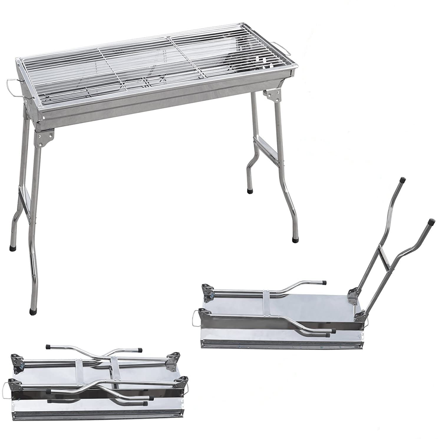 Foldable Large Charcoal BBQ Grill - Portable Outdoor Cooking Stove for Camping, Picnics & Backyard Barbecues - Strong Camel Brand