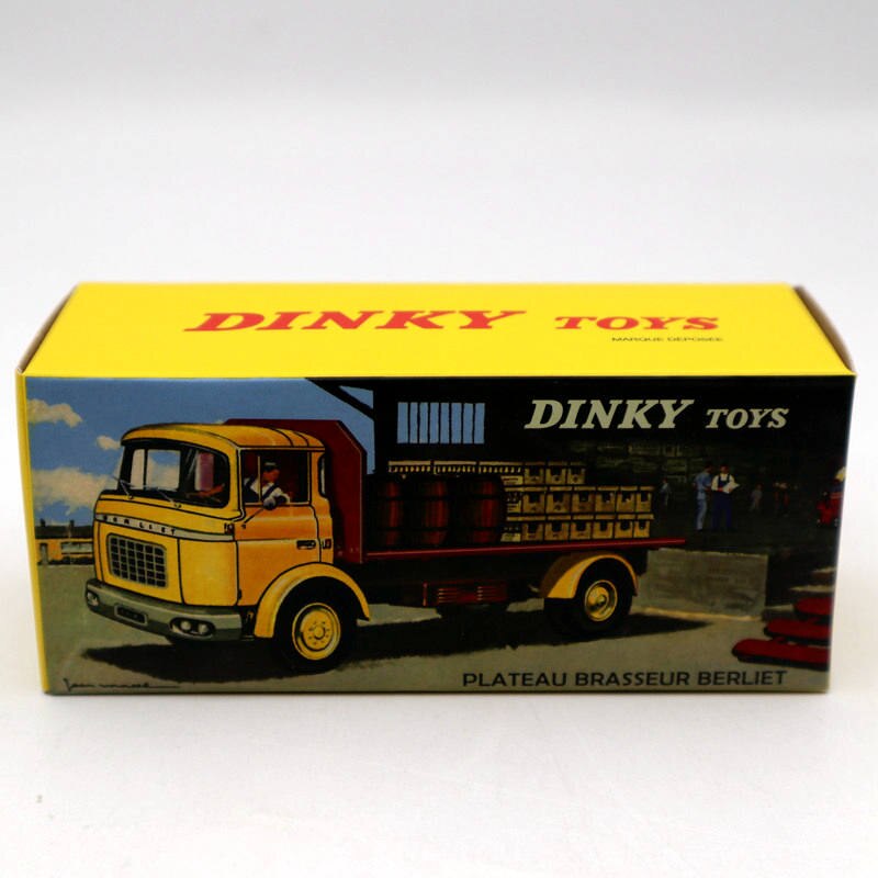 Atlas Dinky Toys 588 Plateau Brasseur Berliet GAK Diecast Truck Model - 1:43 Scale Vintage Yellow Collectible - Perfect for Display, Gift Giving & Classic Car Enthusiasts