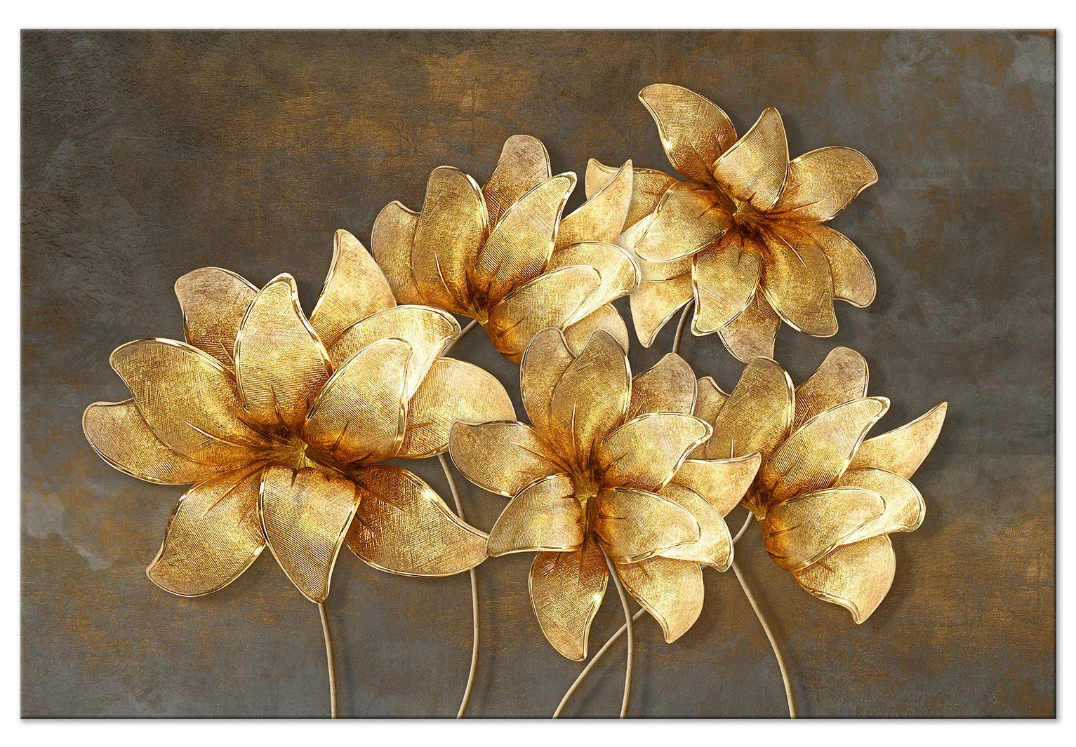Artgeist Textured Canvas Wall Art - 35x24 Inch Floral Painting, Modern Framed Picture for Living Room & Bedroom Decor | Lily Flower Print | Contemporary Home Artwork