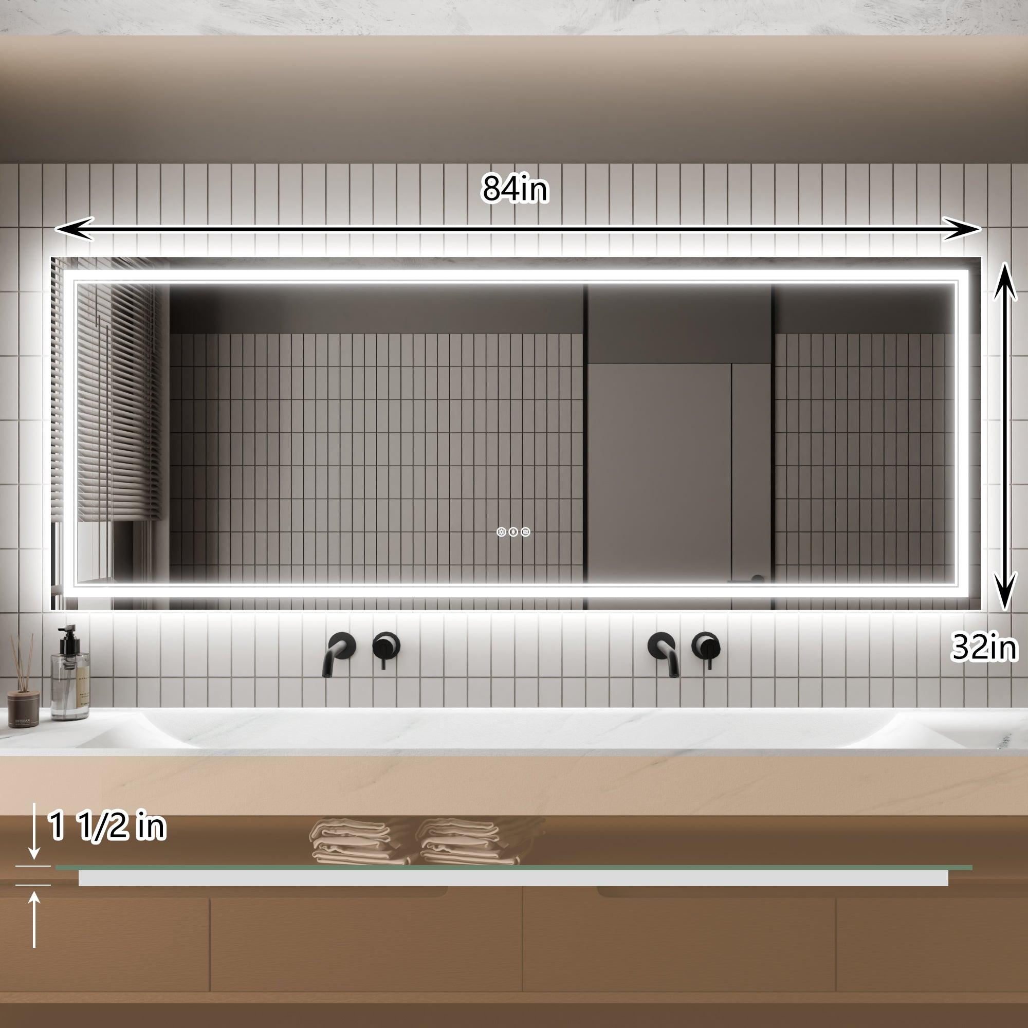 Anti-Fog LED Bathroom Mirror with Dimmable Backlit & Touch Switch - GlareGuard Illuminated Vanity Mirror for Makeup, Shaving & Home Decor