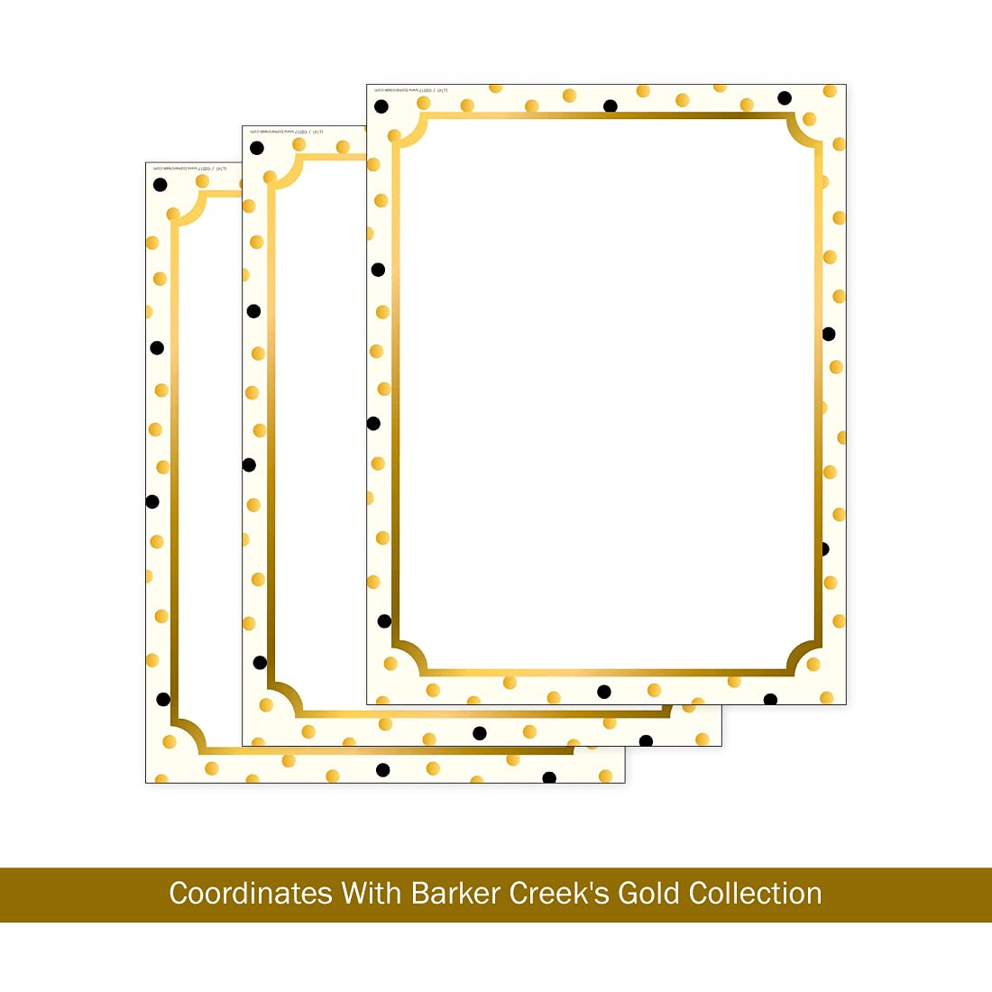 Barker Creek Gold Decorative Printer Paper - 8.5” x 11” Designer Computer Paper for Home, School & Office - 50 Sheets per Package - Perfect for Invitations, Letters & Craft Projects