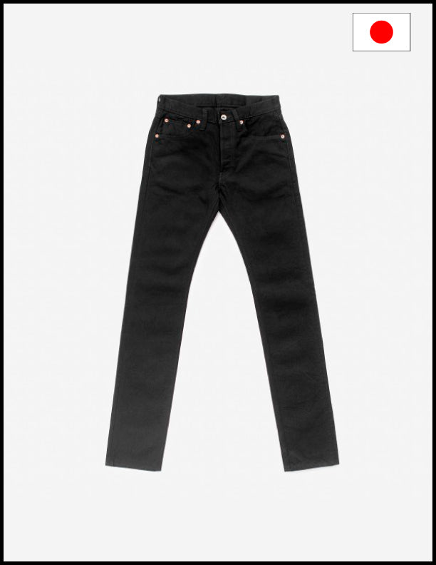 Iron Heart IH 777S 142bb 14oz Selvedge Denim Slim Tapered Cut Jeans - Black/Black | Premium Raw Denim for Men | Perfect for Casual Wear, Motorcycle Riding & Urban Fashion