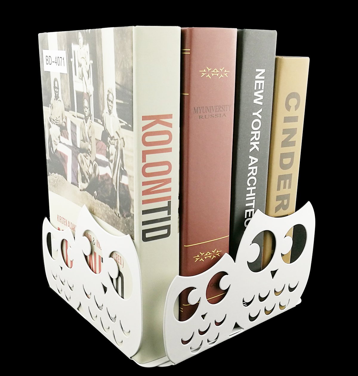 Creative Non-Slip Owl Bookends for Kids - Cute Animal Book Holder, Perfect Gift for Girls' Birthday (White) - Ideal for Nursery, Bookshelf Decor & Study Room Organization