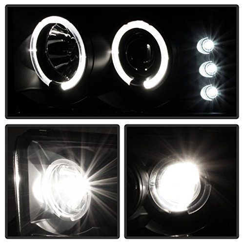 AKKON Black Smoked LED Headlights & Tail Lights for 1999-2004 Ford F250 F350 F450 F550 Super Duty - Halo Projector Headlamps with DRL - Upgrade Your Truck Lighting for Night Driving & Off-Road Adventures
