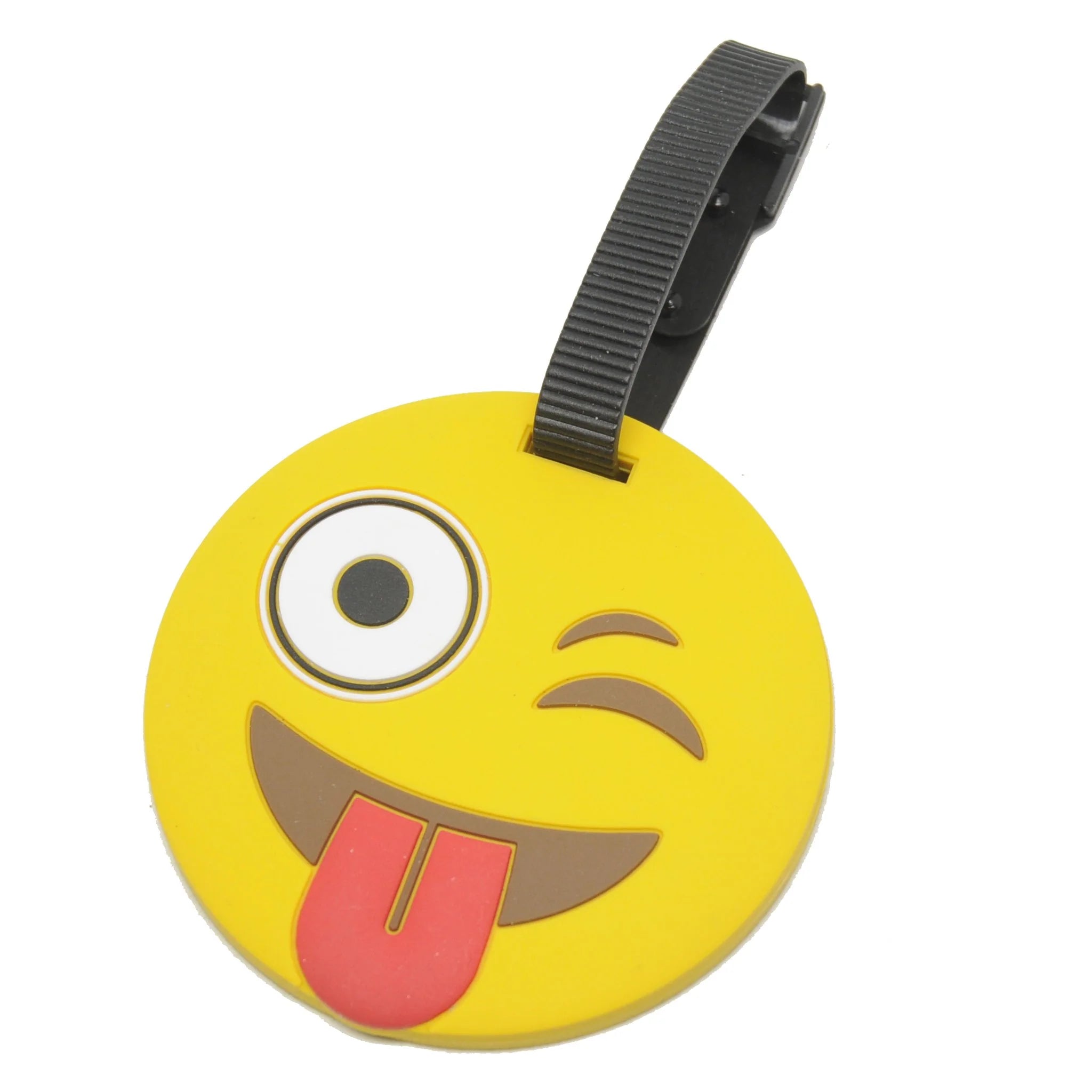 Voltage Valet Luggage Tag with Tongue Out Emoji (EM112 TO) - Perfect for Travel, Suitcases, and Backpacks