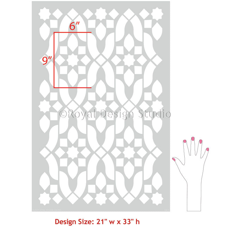 Blythe Trellis Wall Stencil - Reusable DIY Home Decor Template for Floral & Geometric Patterns - Perfect for Nursery, Bedroom, and Living Room Accent Walls