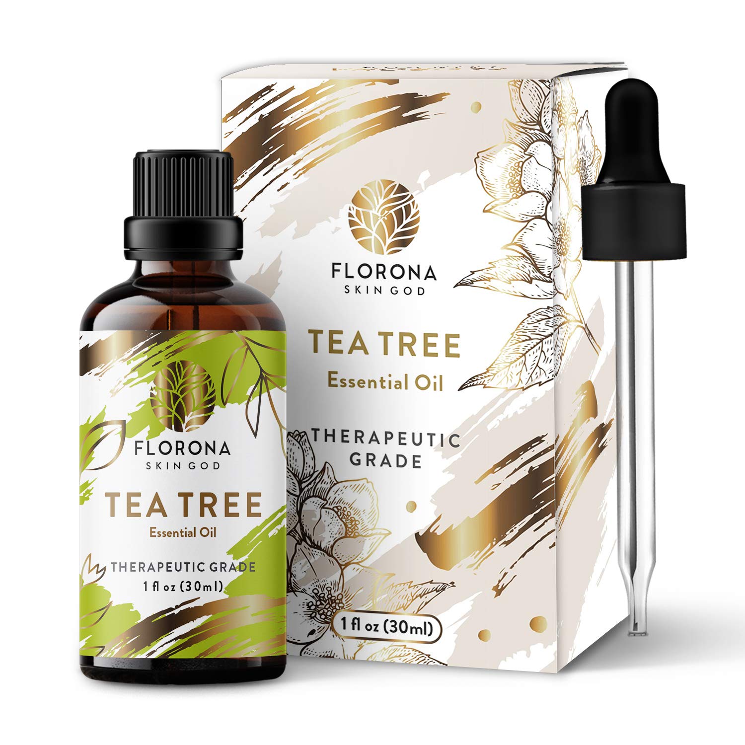 100% Pure Tea Tree Essential Oil - 1 fl oz Natural Hair & Skin Care, Aromatherapy Diffuser, Scented Candle & Soap Making - Perfect for Relaxation, Acne Treatment & Home Spa