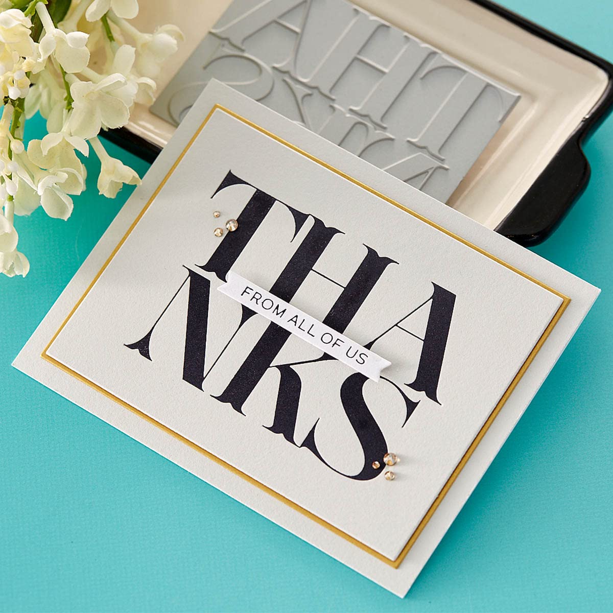 Spellbinders Big Thanks BetterPress Letterpress Press Plates - Metal Crafting Die for Card Making, Scrapbooking & DIY Projects