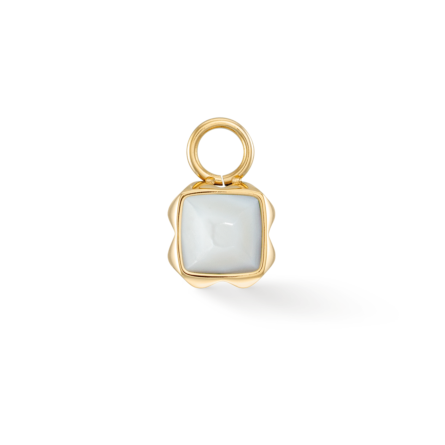 April Birthstone Charm - Genuine White Quartz in Elegant Gold Setting - Perfect for Necklaces, Bracelets & Jewelry Gifts