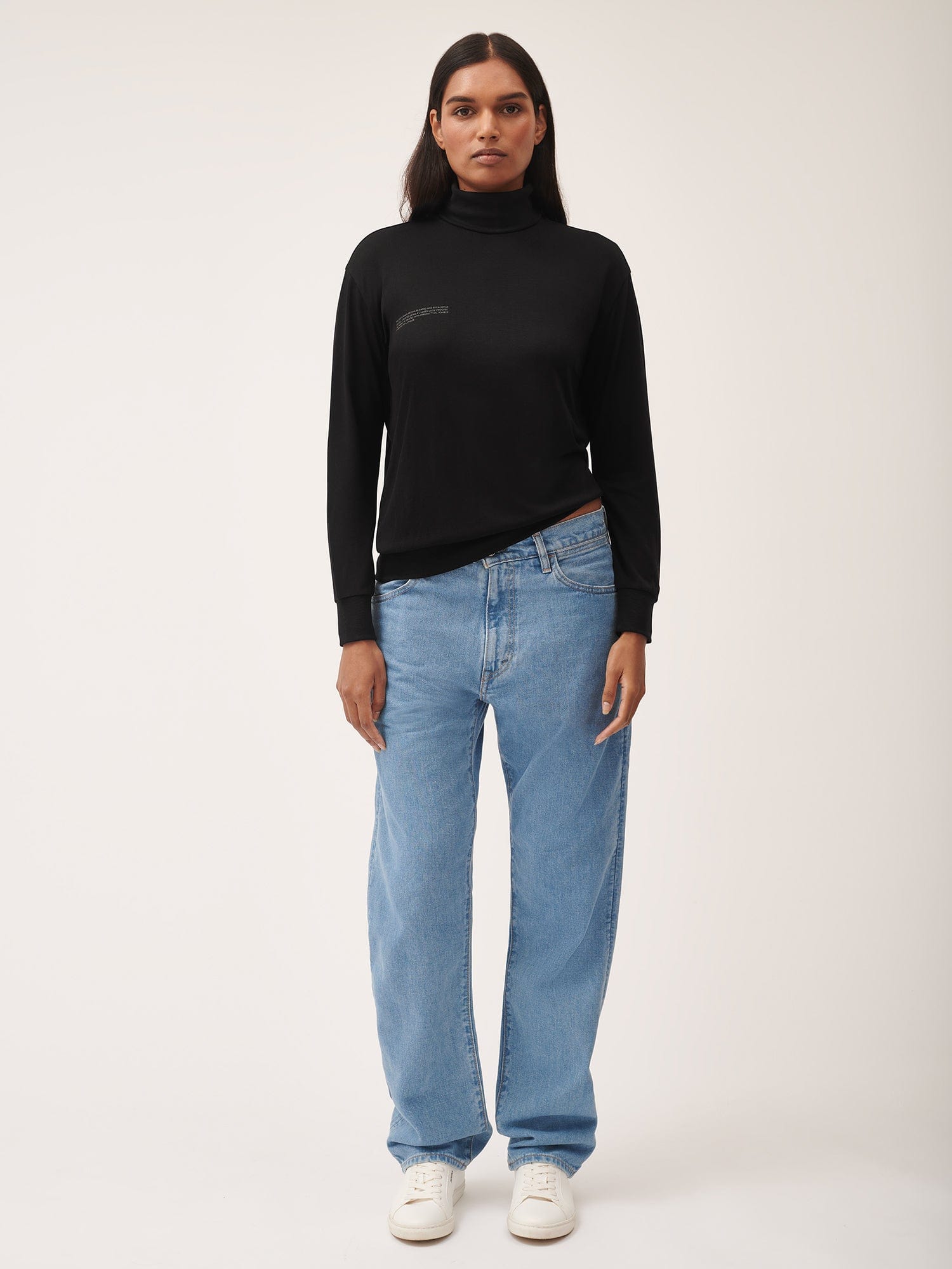 Women's Eco-Friendly Seaweed Lyocell Soft Knit Turtleneck Sweater - Black | Sustainable Fashion, Comfortable Winter Wear for Office & Casual Outfits