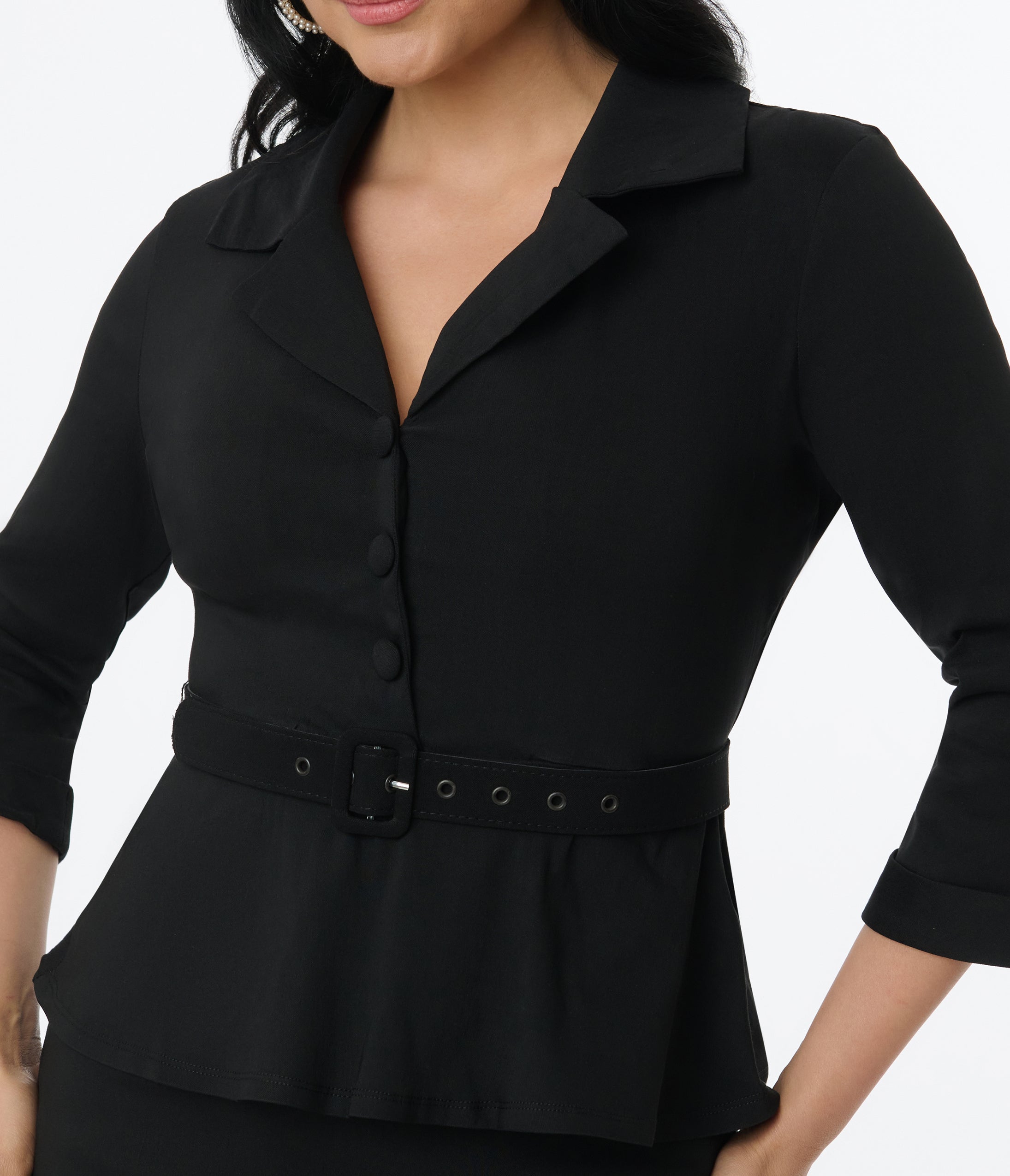 Vintage Black Peplum Cooper Suit Pencil Dress for Women - Elegant Office Wear & Cocktail Party Dress - Perfect for Business Meetings, Date Nights & Special Occasions