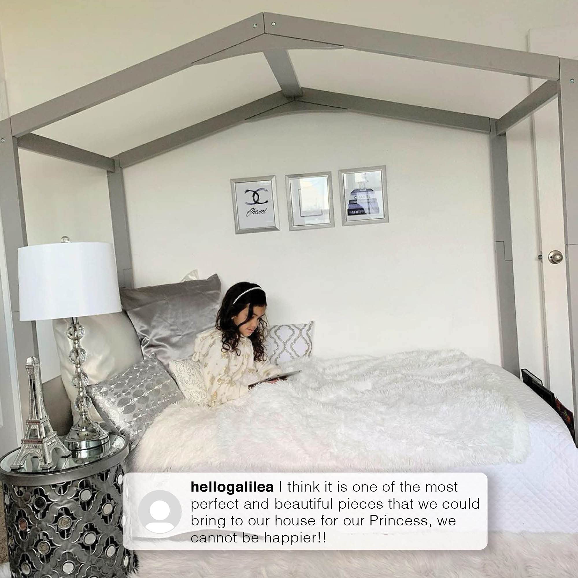 Delta Children Poppy House Wood Twin Bed - No Box Spring Needed, Blush Pink Platform Bed Frame for Kids & Teens | Perfect for Small Bedrooms, Guest Rooms & Dorm Decor