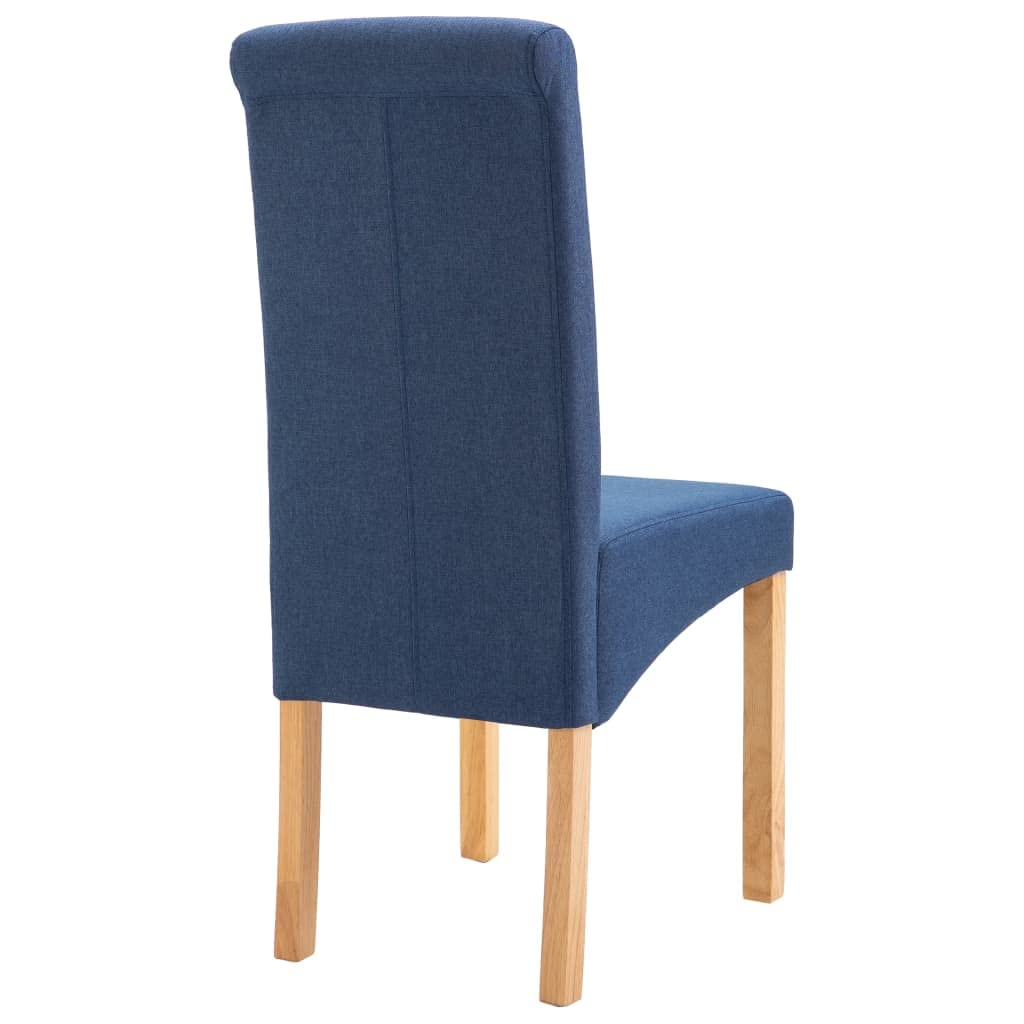 Modern Dining Chairs Set of 4 - High Back Padded Kitchen & Dining Room Chairs with Blue Fabric Upholstery - Comfortable Side Chairs for Home, Restaurant, Cafe & Office Use