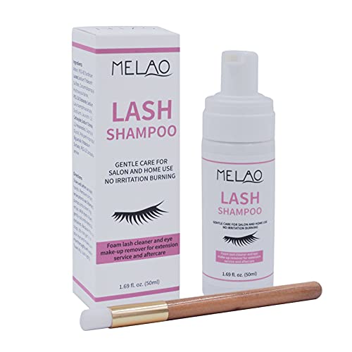 **Gentle Foam Eyelash Cleanser 50ML - Non-Irritating Shampoo for Eyelash Extensions & Sensitive Skin - Acne & Eyelid Care - Perfect for Daily Makeup Removal & Skincare Routine**