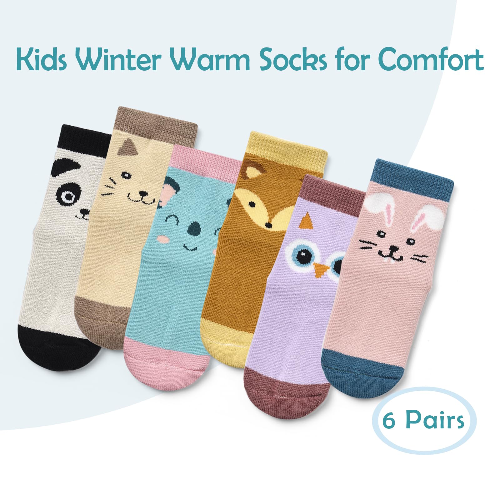 Moon Tree Boys Thick Cotton Socks for Kids - Warm Winter Thermal Crew Socks for Boys - Perfect for Cold Weather, Outdoor Activities & School