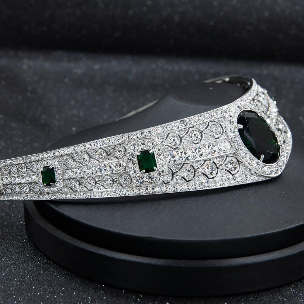 Princess Eugenie Wedding Tiara - The Greville Emerald Kokoshnik Tiara Diadem Crown HG086A | Royal Bridal Headpiece for Weddings, Special Occasions & Formal Events