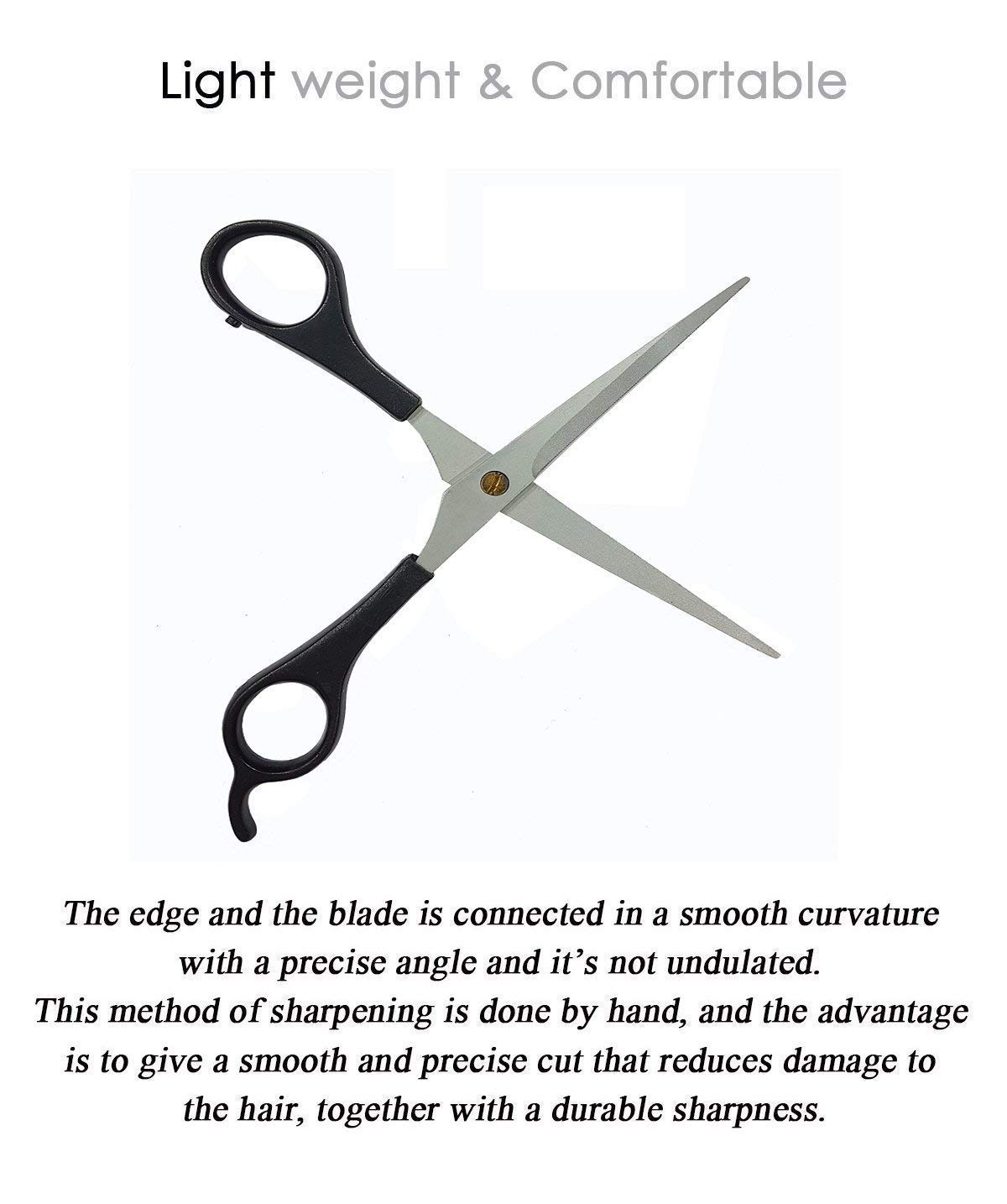 BOXO Professional Hair Cutting Scissors - Smooth & Comfortable Barber Shears for Men, Women & Kids - Precision Styling for Moustache Trimming & Haircuts - Perfect for Home & Salon Use (1pc)