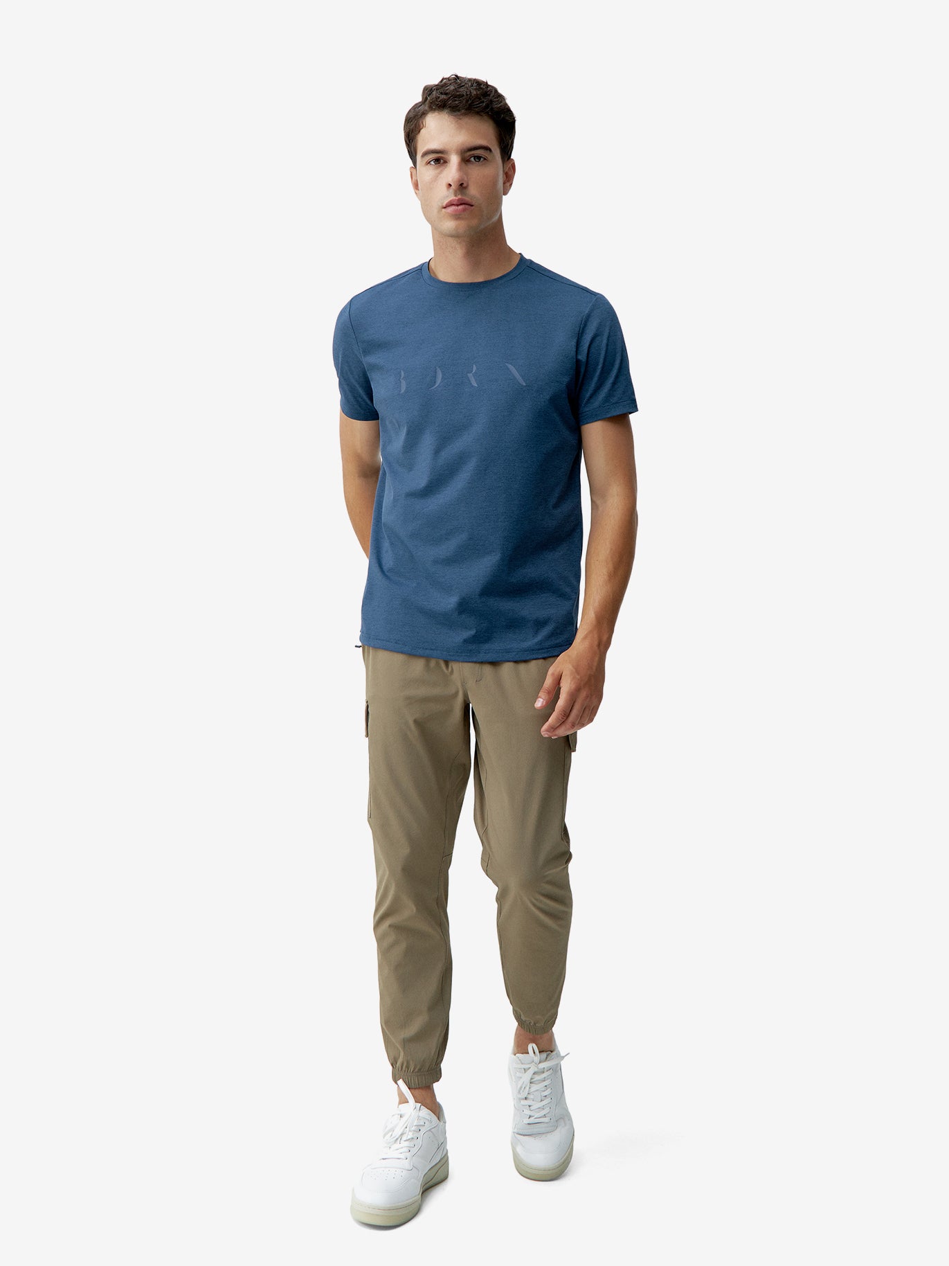 Born Melville T-Shirt for Men - Soft Cotton Crewneck Tee in Sea Blue | Casual Wear & Everyday Outfit