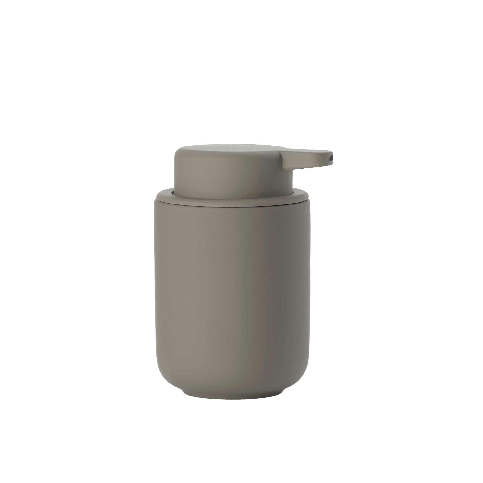 ZONE DENMARK Ume Soap Dispenser - 250ml Capacity, 12.8cm Height, Modern Taupe Design | Perfect for Bathroom, Kitchen & Guest Washroom Decor