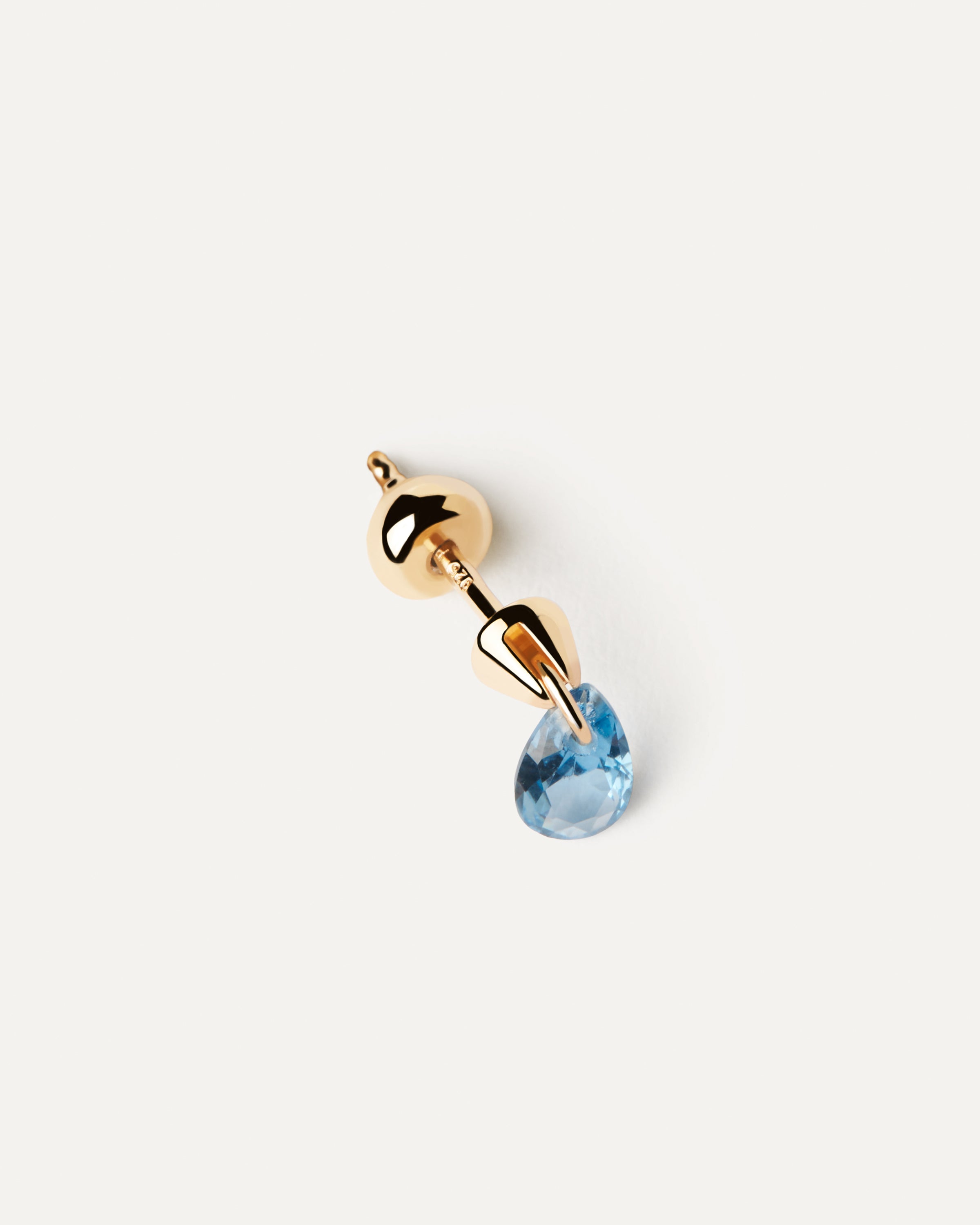Blue Lily Single Earring - Dainty Floral Stud Earrings for Women, 925 Sterling Silver Jewelry - Perfect for Everyday Wear, Gifts & Special Occasions