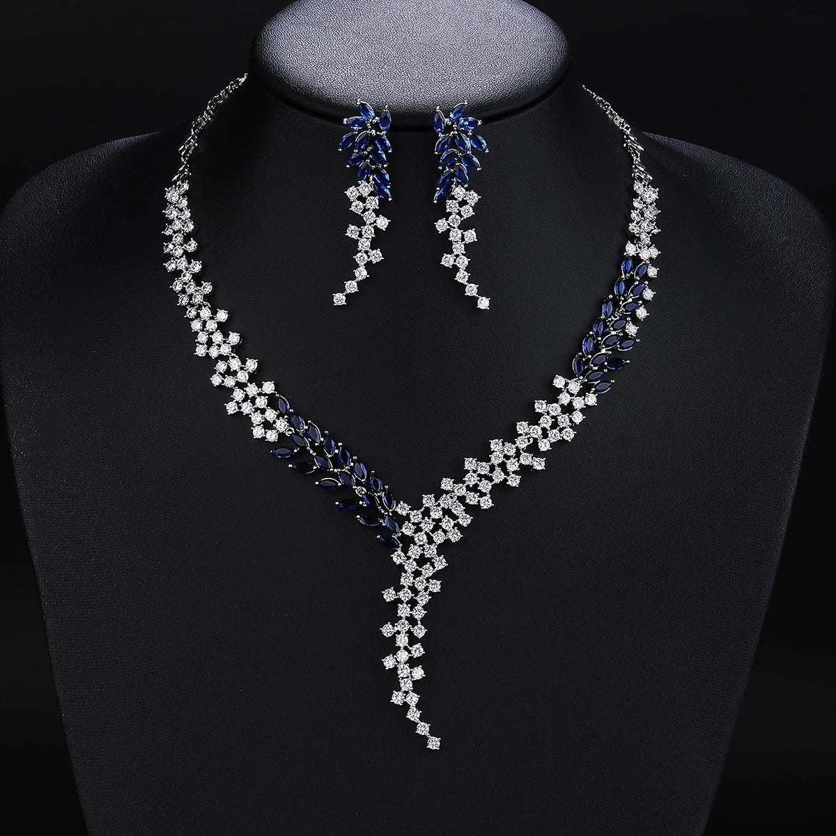 Luxury Bridal Jewelry Set - Elegant Cubic Zirconia Wedding Necklace & Earrings Set for Women - Perfect for Weddings, Parties, and Special Occasions