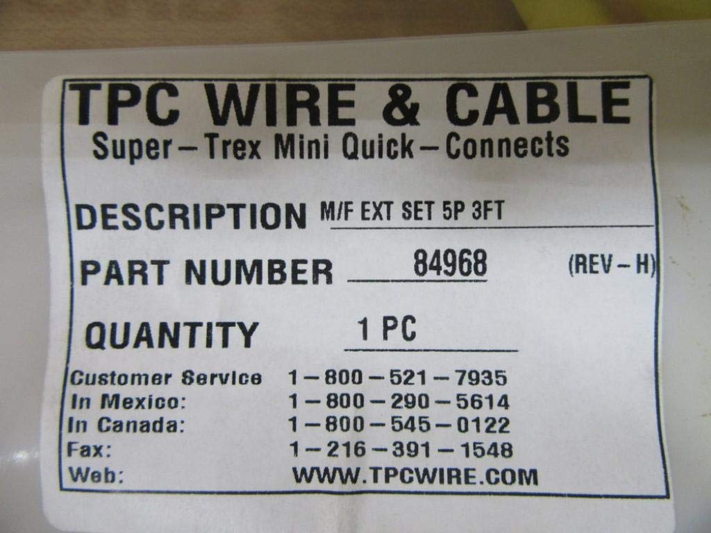 TCP Wire & Cable 84968 Quick Connect Cord Set - Easy Installation Electrical Wiring Solution for Home Appliances & DIY Projects