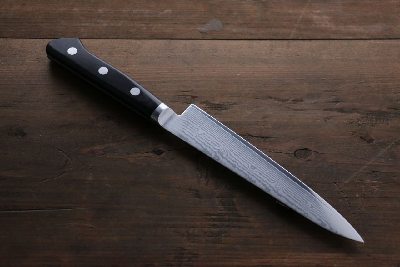 Kanetsune VG10 33-Layer Damascus Petty Utility Knife 150mm with Pakkawood Handle - Perfect for Slicing, Dicing & Precision Kitchen Tasks