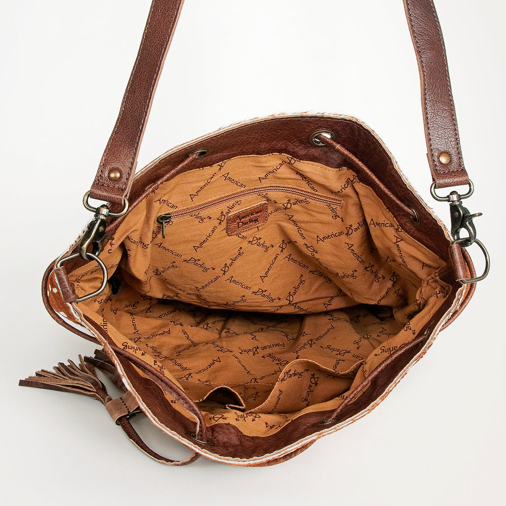 American Darling ADBG574D1 Genuine Leather Western Crossbody Saddle Bag for Women - Stylish Cowgirl Purse for Rodeo, Festival & Everyday Use
