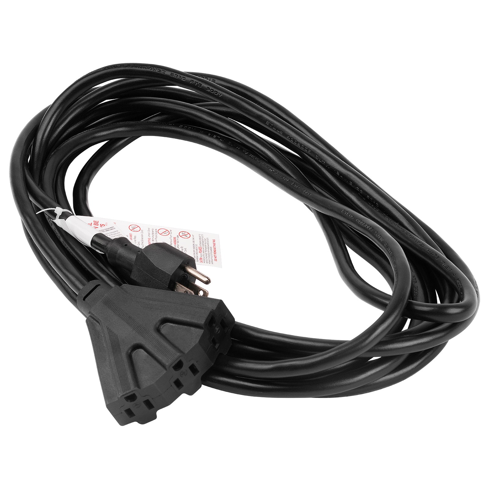 25Ft 3 Outlet Heavy Duty Extension Cord - 14 Gauge, 1875W, Grounded, Flame Retardant - Ideal for Home, Office, Workshop & Outdoor Use (EX PRO312 25BLK)