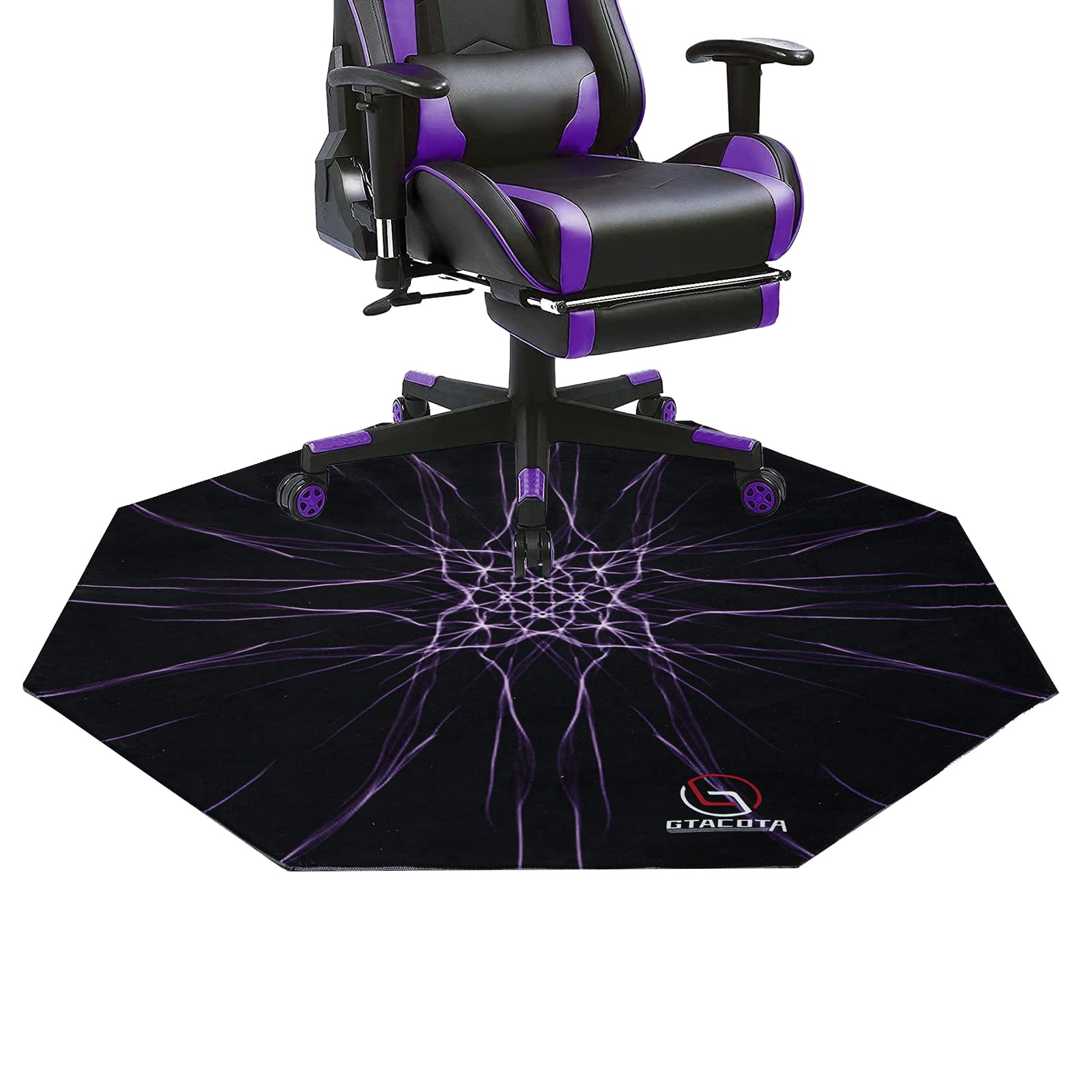 GTACOTA 39-Inch Octagon Gaming Chair Mat for Hardwood Floors - Anti-Slip, Noise Cancelling & Scratch Resistant Office Chair Mat for Carpeted Floors - Perfect for Home Office, Gaming Setup & Workspace
