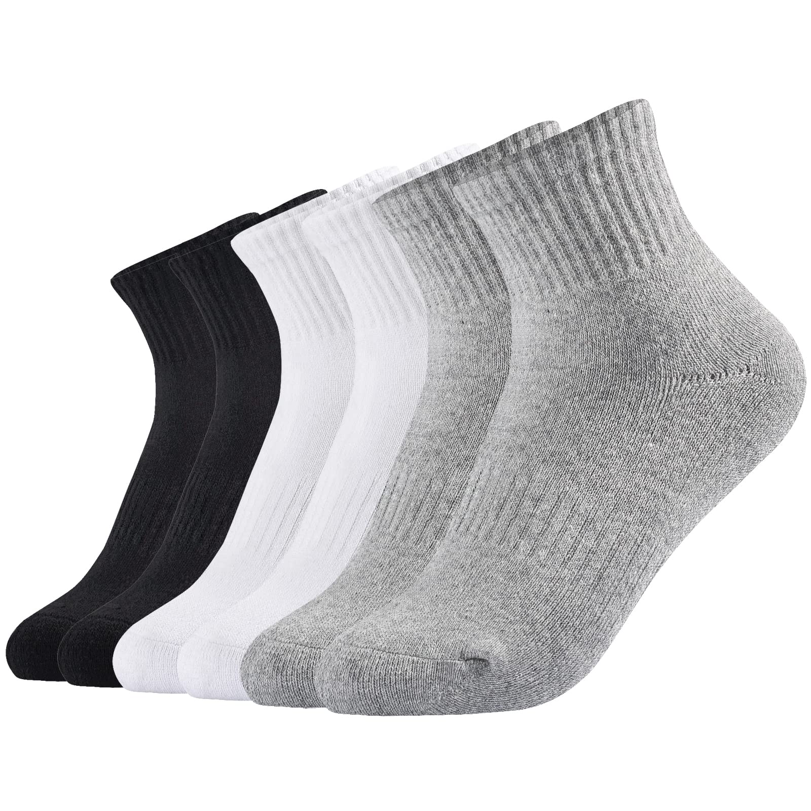 **Women's Athletic Running Socks - 6 Pairs Cushioned Ankle Socks, Breathable Thick Cotton Sports Socks for Running, Gym & Workout - Perfect for Jogging, Training & Daily Wear**