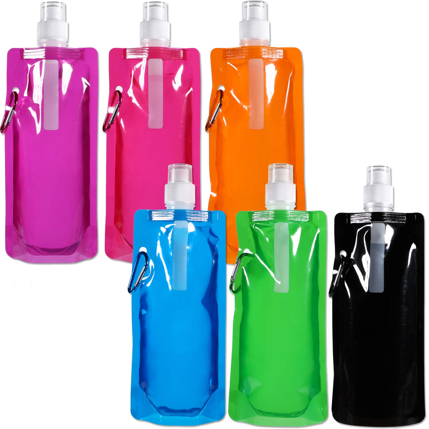 Collapsible Water Bottle - Reusable, Leak-Proof, BPA-Free Drinking Bottle with Clip for Biking, Hiking, Travel, Gym & Outdoor Adventures, 6 Colors