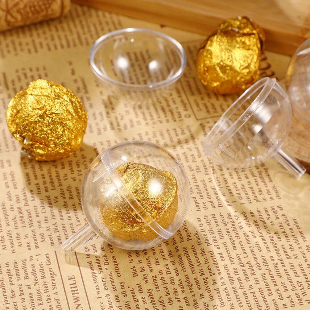 40Pcs Clear Chocolate Box Holders - Chocolate Ball Cups & Bouquet Holders for Candy Packaging - Perfect for Valentine's Day Gifts, Wedding Favors, and Party Treats
