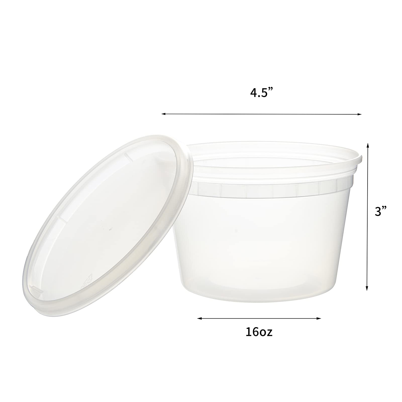 48-Pack 16oz Plastic Food Storage Containers with Lids - BPA Free, Leakproof, Stackable, Microwave & Dishwasher Safe - Ideal for Meal Prep, Soup Takeout, Slime Storage & Freezer Use