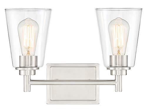 Westin 2-Light Bathroom Vanity Light Bar - Modern Chrome Finish for Bathroom, Powder Room & Dressing Area