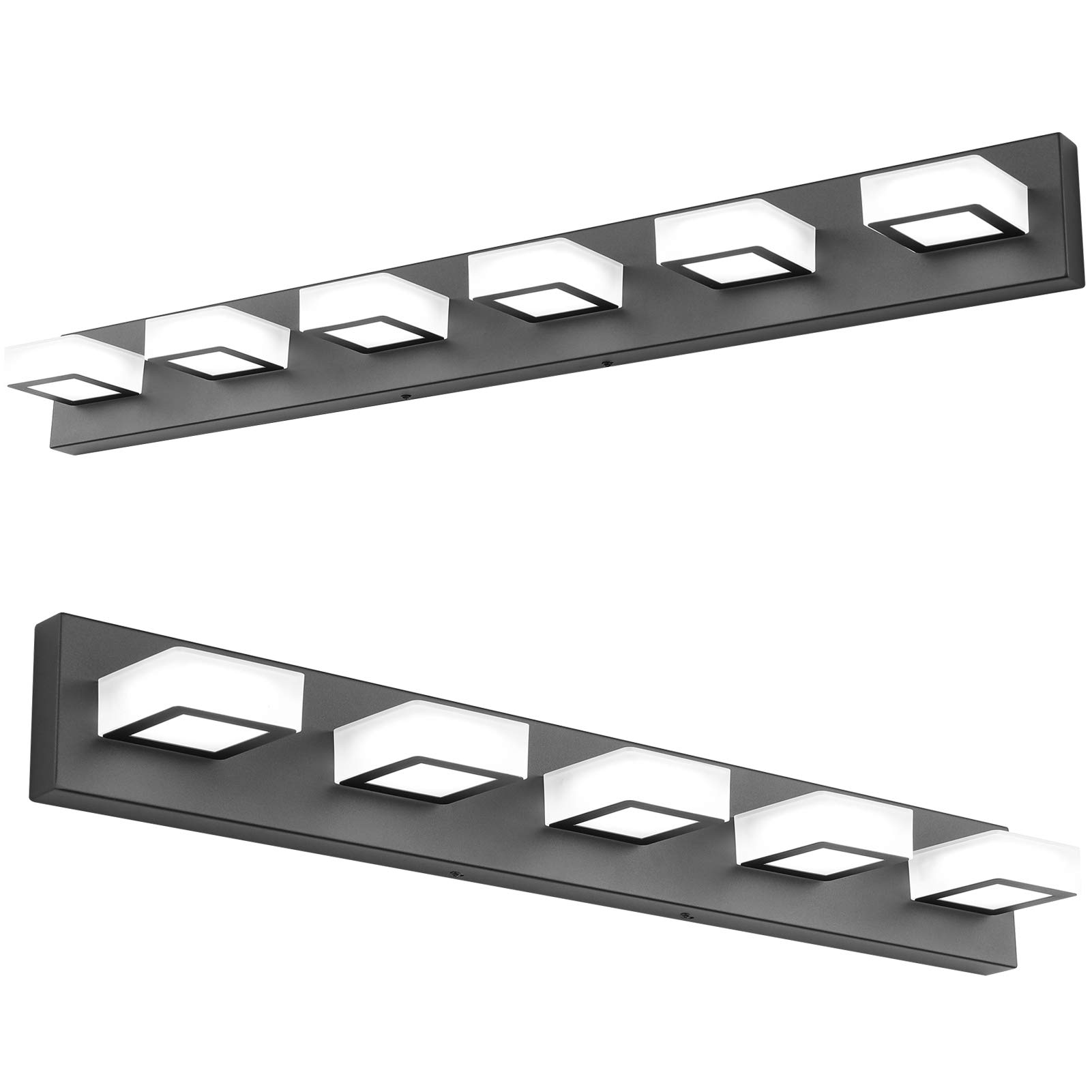 Ralbay 12W LED Bathroom Vanity Light - Matte Black Modern Acrylic Light Fixture for Bathroom Mirror Lighting - Perfect for Bathroom, Powder Room & Dressing Room Makeup Area