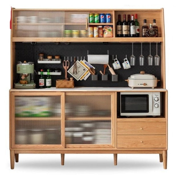 70.9x17.7x73.2 inch / 180.4x45x186.2сm / Natural wood color / slate sideboard + shelf + New Kelan electric rail