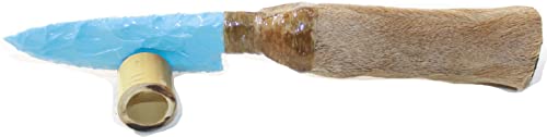 Mountain Man Knife #41324 - Hair-on Deer Bone Handle with Opaque Glass Blade - Hunting, Camping & Outdoor Survival Gear - Collector's Knife for Bushcraft, Display & Gifts