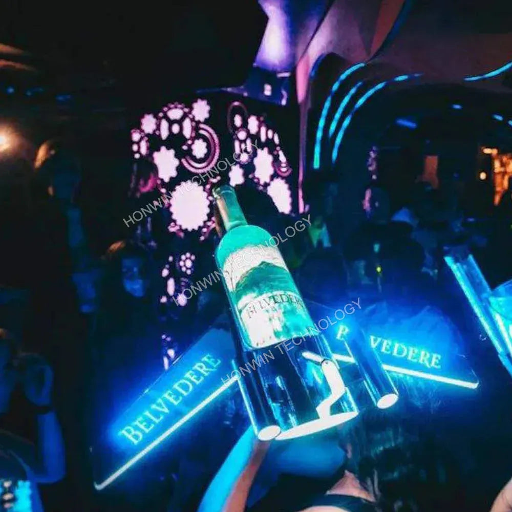 Rechargeable LED Champagne Bottle Display Case - 3 Bottle Capacity for Armand de Brignac & Ace of Spade - Perfect for Nightclubs, VIP Events & Luxury Gift Presentations